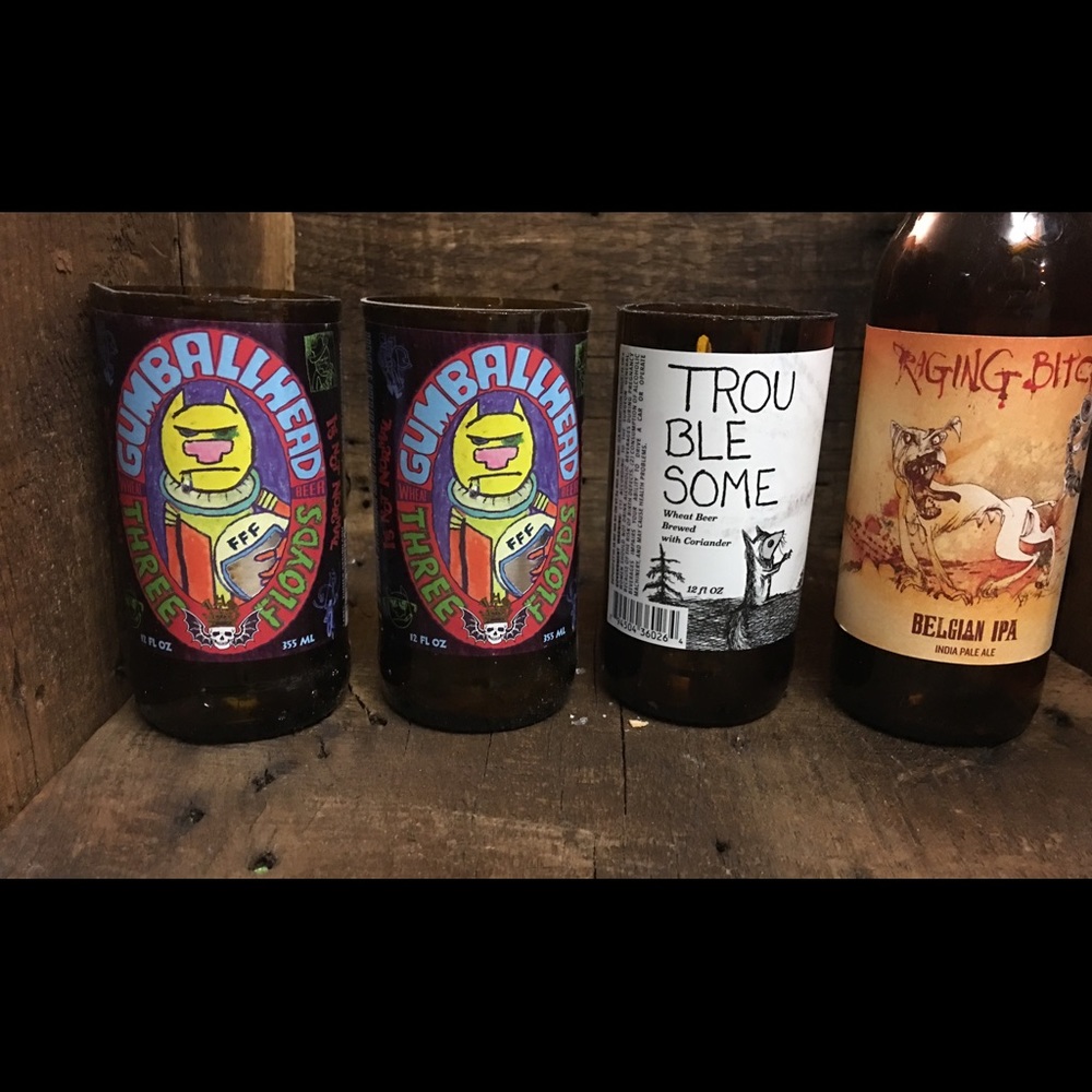 4 Beer bottle Candles